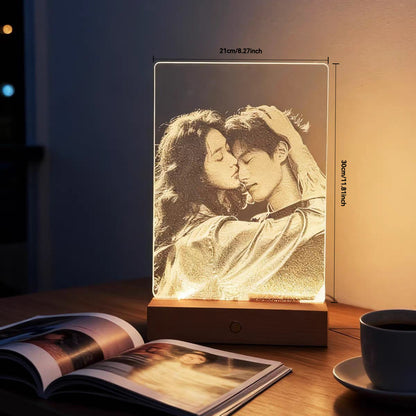 Custom Hand-Hammered Glass Portrait - Personalized Stipple Art Memory Gift